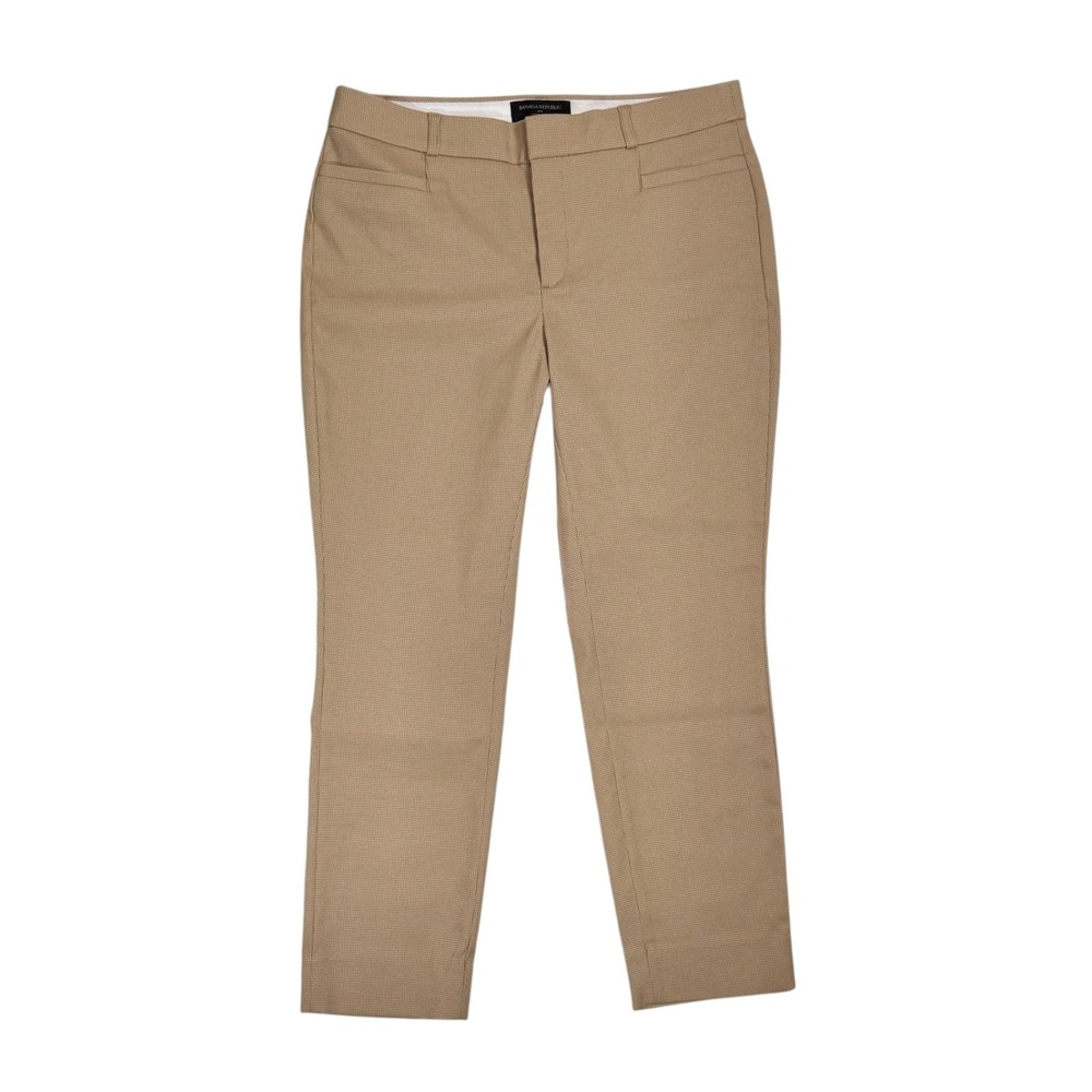 NWT Banana Republic Sloan Crop Pants‎ Size 6 Tan Jacquard Dot Slim Ankle Trouser